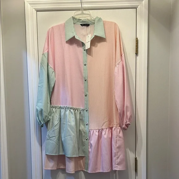 Simplee Apparel Striped Pastel Dress - Picture 1 of 1